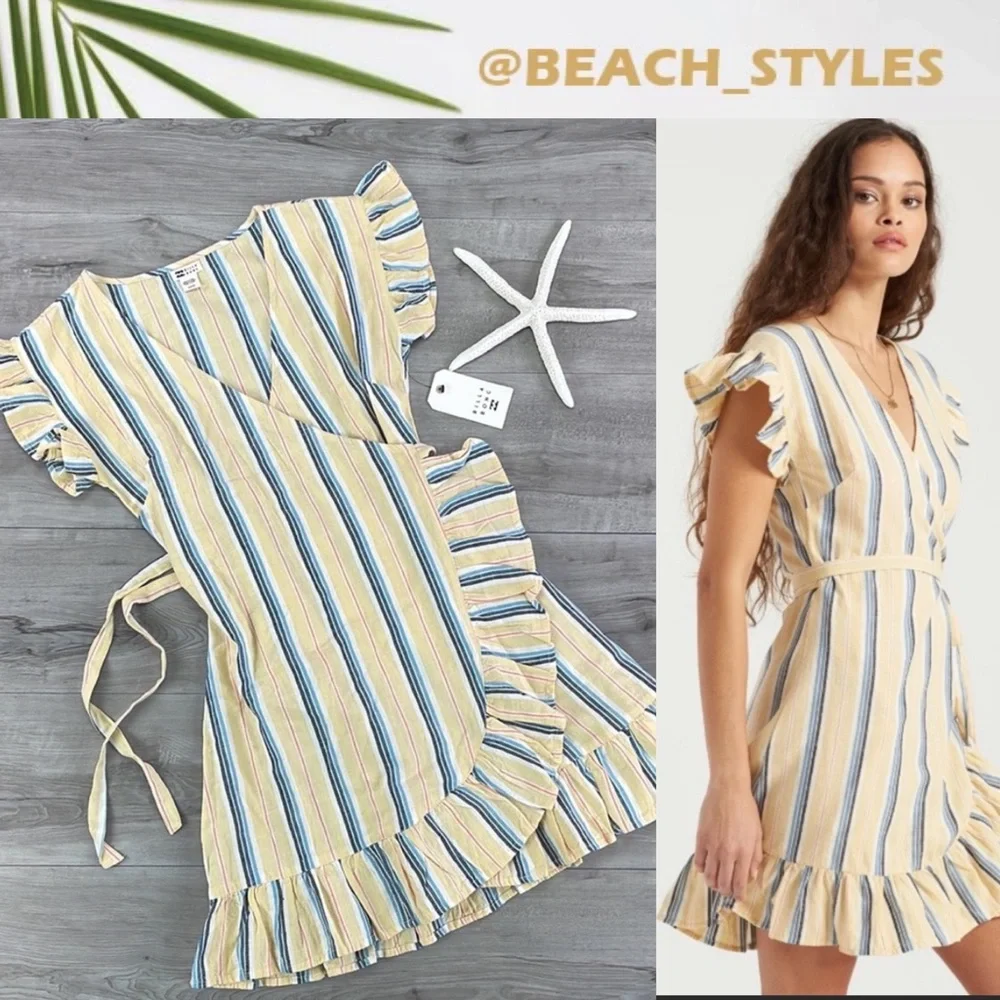 🔆BILLABONG🔆 WRAP AND ROLL WRAP DRESS - Picture 1 of 16